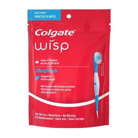 Colgate Optic White Wisp Disposable Mini Toothbrush, Cool Mint - - Product Imagery