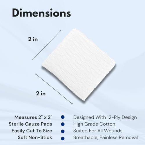 Dealmed Sterile Gauze Pads 2 x 2 in - Individually Wrapped - 100 - Product Imagery