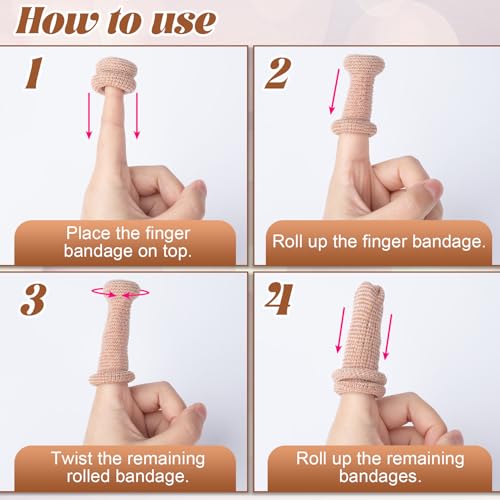 15pcs Cotton Finger Cots, Elastic Finger Sleeve, Skin Color - Product Imagery