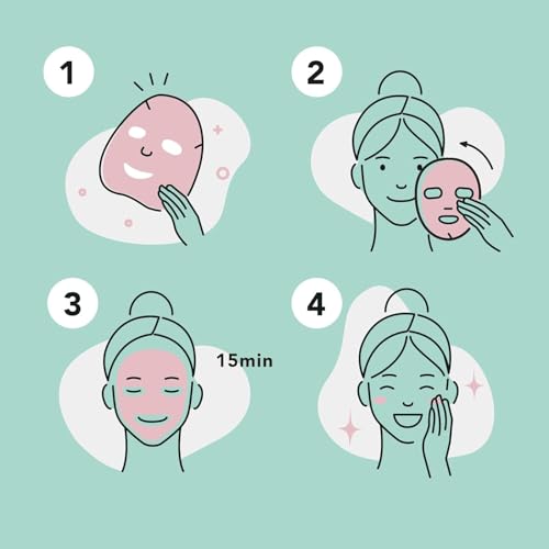 Celavi Korean Face Mask Sheet Set, Facial Spa Masks for Women, - Product Imagery