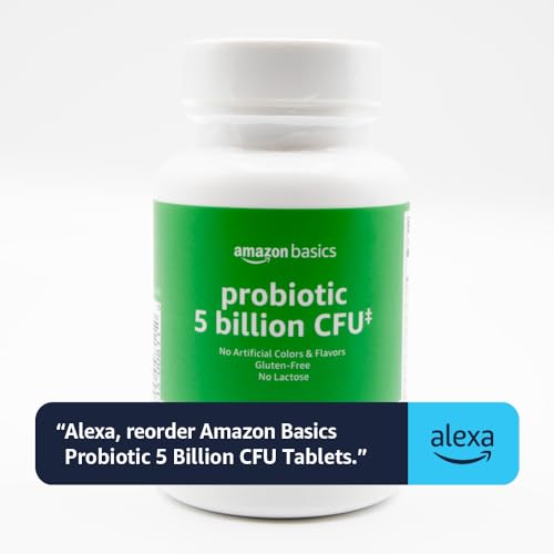 Amazon Basics Probiotic 5 Billion CFU, 8 Probiotic strains with - Product Imagery