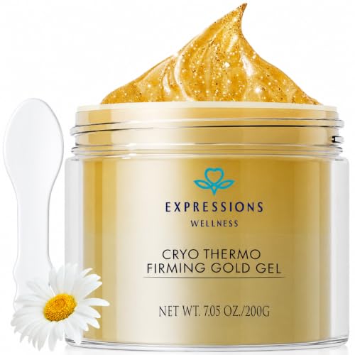 EXPRESSIONS WELLNESS Cryo Thermo Firming Gold Gel with Cryogold 7.05oz – Cruelty Free, Sweet Fruit(Cantaloupe Scent), 7.
