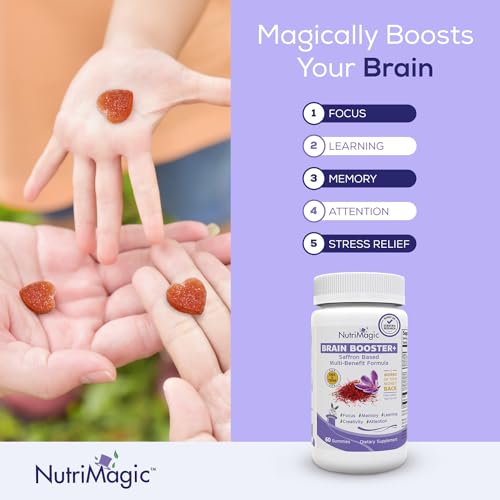 NutriMagic Kids Brain Booster+ 30mg Pure Saffron Extract Gummies - Product Imagery