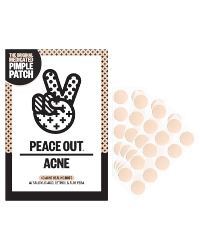PEACE OUT Acne Healing Dots Medicated Hydrocolloid Pimple Patches (40 ct) – Unscented