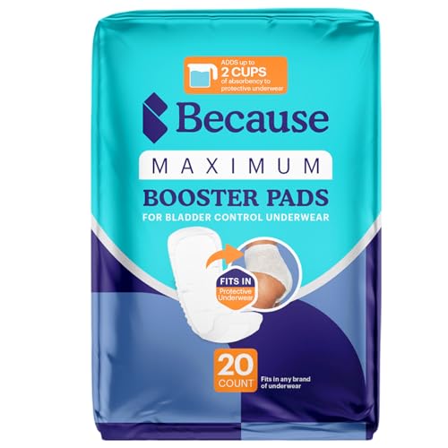 Because Maximum Incontinence Booster Pads, Adult Diaper Doubler - Product Imagery