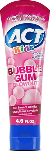 ACT Kids Anticavity Fluoride Toothpaste, Bubble Gum Blowout, 4.6 - Product Imagery