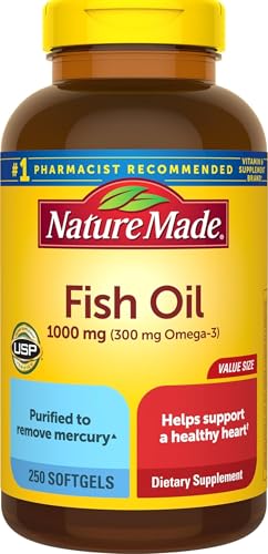 Nature Made Fish Oil Omega 3 Supplements, 1000mg Softgels, 250 - Product Imagery