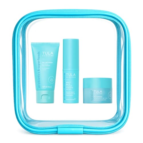 TULA Prebiotic Skincare 3-Piece Best Sellers Holiday Gift Set, Travel Size – Holiday Kit