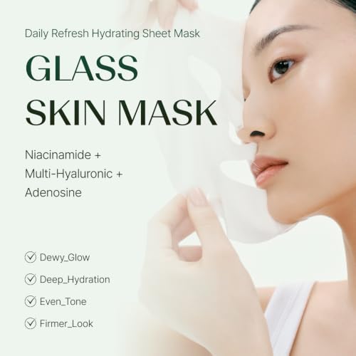 Sheet Mask with Niacinamide, Adenosine & Hyaluronic Acid, Glass - Product Imagery