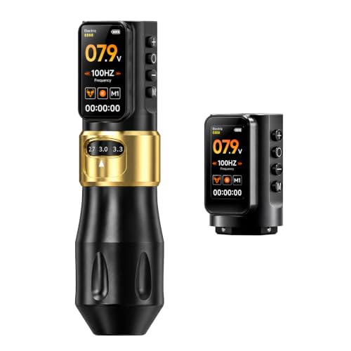 OFEYLE Wireless Tattoo Pen Machine, 2PCS 1600mAh Batteries Tattoo Gun for Artists – Black