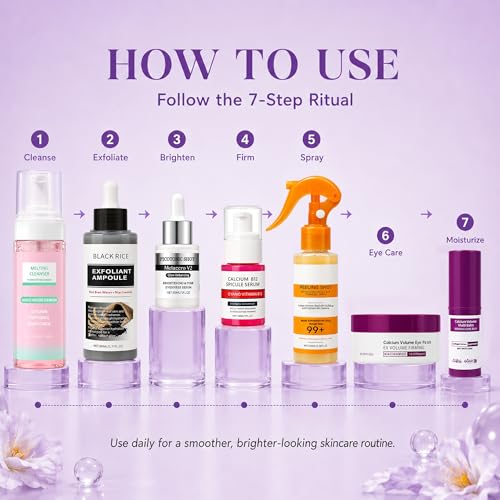 Skincare Routine Set - Facial Care Kit with Cleanser, Serums, - Product Imagery