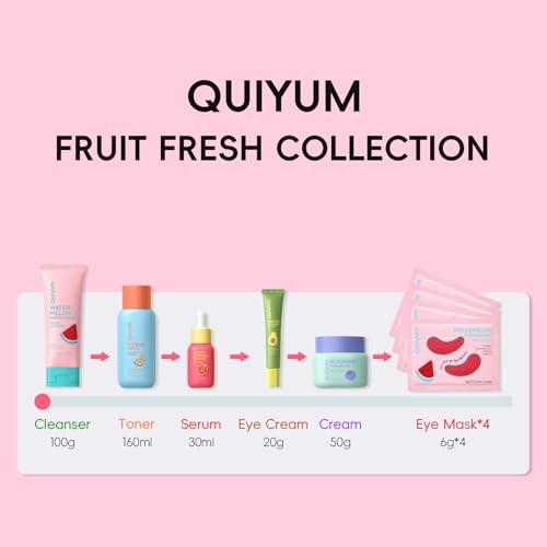QUIYUM Daily Skincare Set for Young Women, 6-Piece Facial Care - Product Imagery