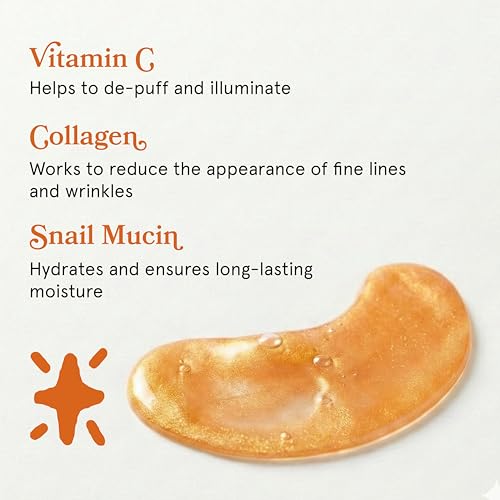 LE GUSHE Vitamin C Eye Patches with Collagen and Snail Mucin, - Product Imagery