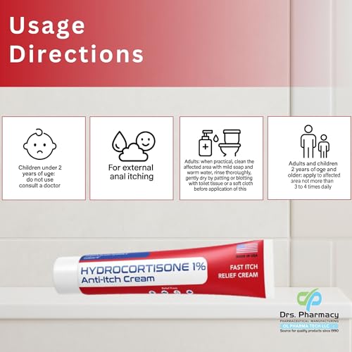 Hydrocortisone Cream 1% Maximum Strength - Anti-Itch Relief for - Product Imagery