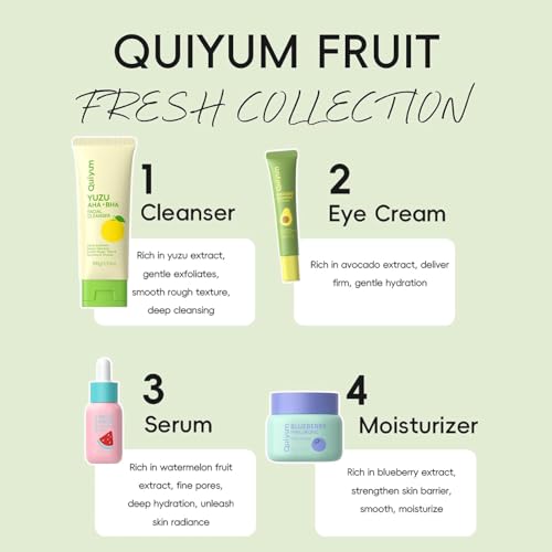 QUIYUM Fruit Skin Care Set, Birthday Christmas Beauty Gift, - Product Imagery