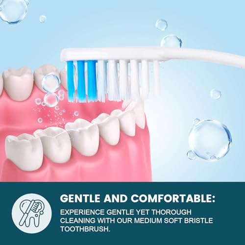 50 PCS Premium Individually Wrapped Bulk Toothbrush, Disposable - Product Imagery