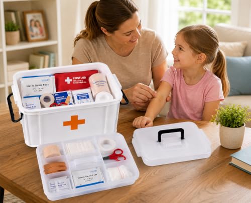 White Large Empty Medical Box for Home Emergency Supplies, - Product Imagery