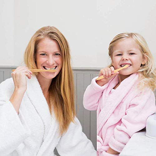 Bamboo Toothbrushes 10 Pack, Medium Soft Bristles BPA Free - Product Imagery