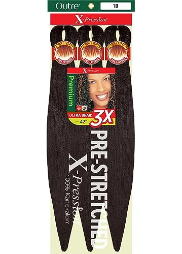 Outre X-Pression Braid Pre Stretched Braid 42" 3X (5 Pack, COPPER 350) – COPPER 350, Synthetic