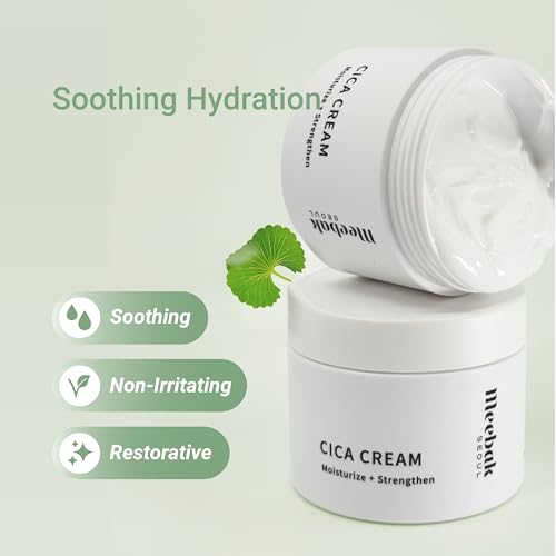 Meebak Cica Cream | Daily Repair Moisturizer with Niacinamide, - Product Imagery