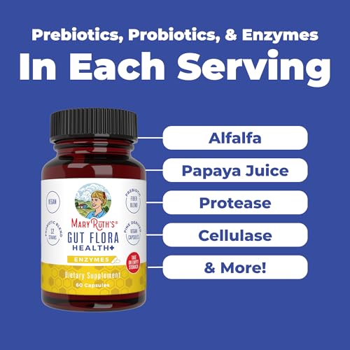 MARYRUTH'S Gut Flora Health+ Enzymes, Gastrointestinal Health, - Product Imagery