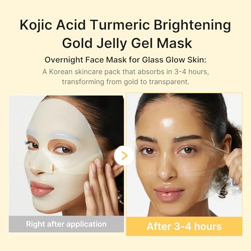 medicube Jelly Gel Mask with Brightening Kojic Acid Turmeric, 4EA - Product Imagery