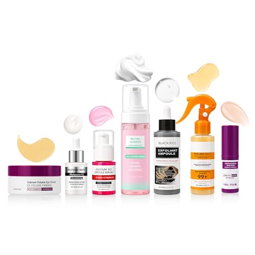 Skincare Routine Set - Facial Care Kit with Cleanser, Serums, - Product Imagery