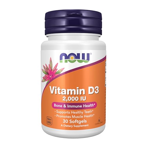NOW Foods Supplements, Vitamin D-3 2,000 IU, High Potency, - Product Imagery