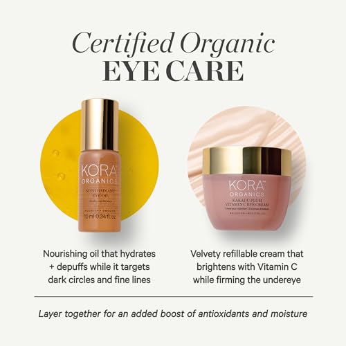 KORA Organics Noni Radiant Eye Oil with Rose Quartz Roller Ball - Product Imagery