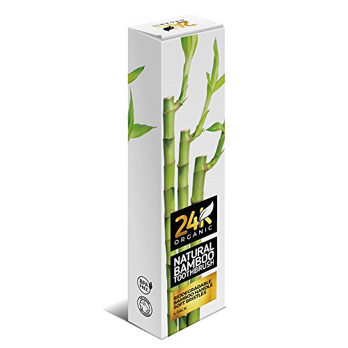 Natural Bamboo Toothbrush By 24K Organic Eco friendly – Go Green - Product Imagery