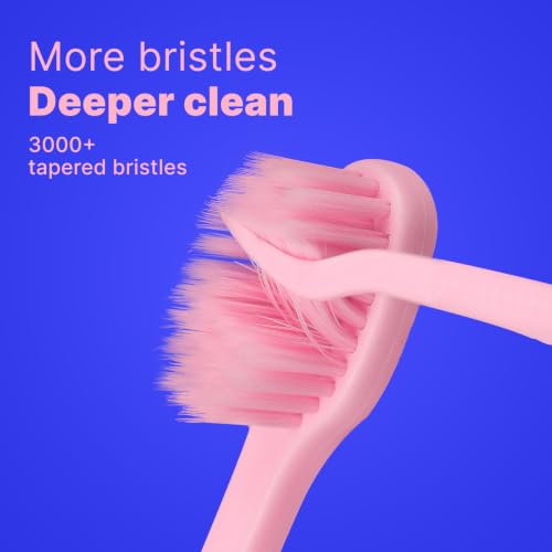 Extra Soft Bristle Toothbrushes for Adults, 4-Pack, Pink - Product Imagery