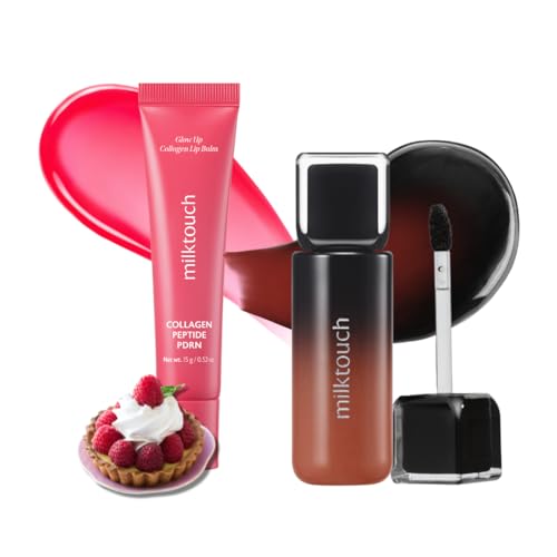 MILKTOUCH [Summer-proof Lip Combo] Black Peel Off Lip Tattoo #05 Black Fig + Collagen Lip Balm #Berry Tart – Black Fig