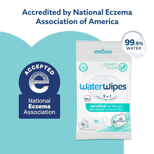 WaterWipes Beauty Sensitive+ On-The-Go Facial Wipes, 99.9% - Product Imagery