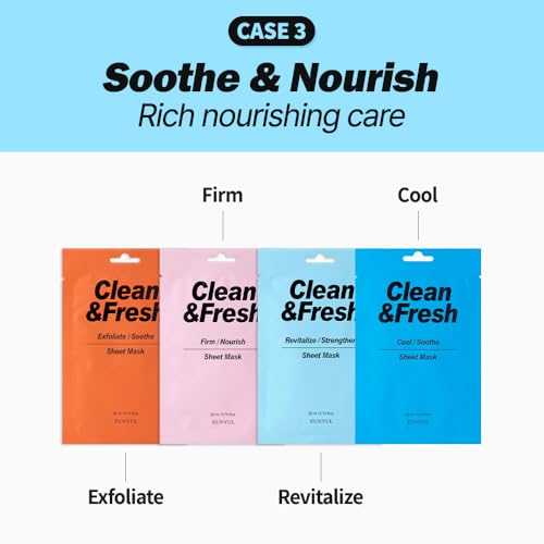 EUNYUL Clean & Fresh Sheet Mask Set, Pack of 10, 0.74 fl oz - Product Imagery