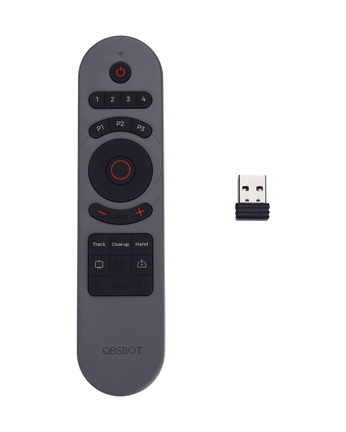 OBSBOT Tiny 2 Remote Control, Smart Remote for Tiny 2/Tiny 2 Lite/Tiny 4K/1080P Webcam, Wireless Connection via USB Rece