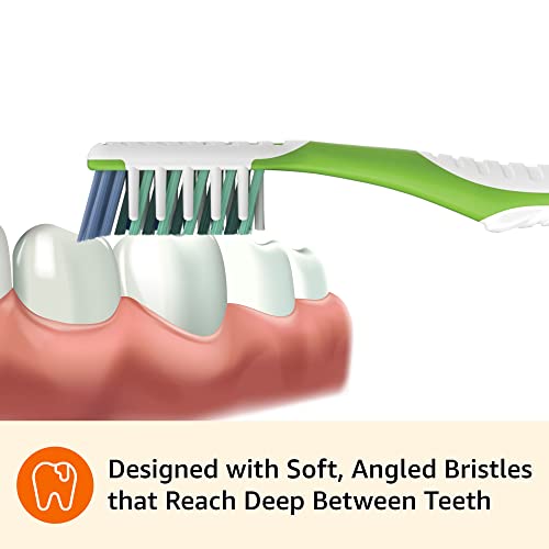 Amazon Basics MultiPro Toothbrushes with Angled Bristles, Soft, - Product Imagery