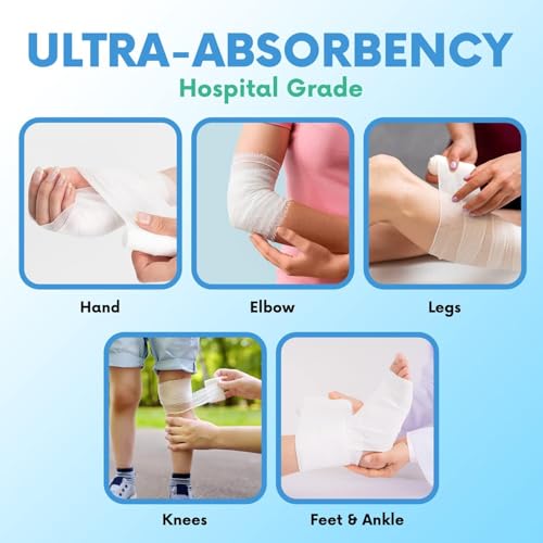 HEALQU Premium Gauze Rolls - 4" x 4 Yards - 24 Rolls, - Product Imagery