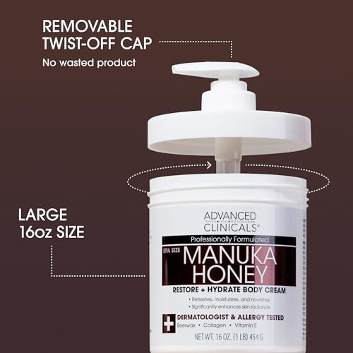 Advanced Clinicals Manuka Honey Body Cream For Women & Men | - Product Imagery