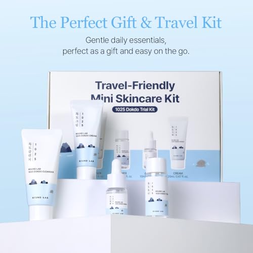 ROUND LAB 1025 Dokdo Hydrating Mini Kit 4-Step Skincare Set - Product Imagery