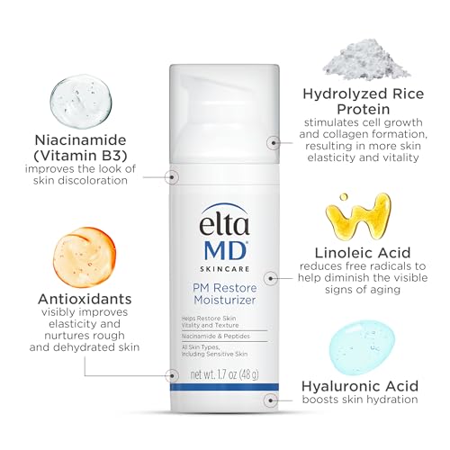 EltaMD PM Restore Face Moisturizer, Night Moisturizer for Face, - Product Imagery