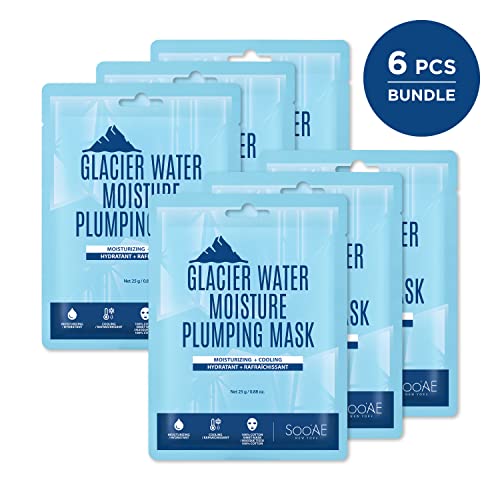 Soo'AE Glacier Water Moisture Plumping Mask [6 Count] for Dry & - Product Imagery