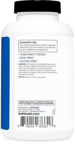 Nutricost Nitric Oxide Booster 2250mg, 180 Capsules, Gluten Free - Product Imagery