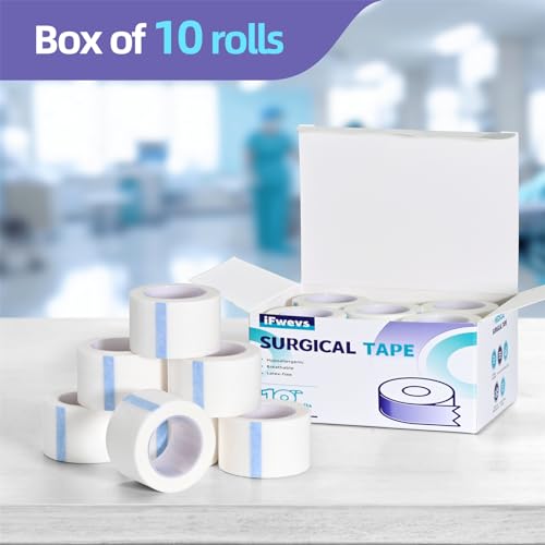 Paper Medical Tape, 10 Rolls 1" x 10 Yards, Latex Free Surgical - Product Imagery