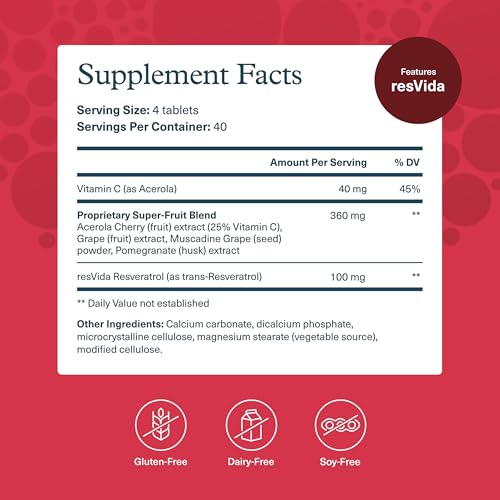 Youtheory Resveratrol Advanced Antioxidant Formula, 160 Tablets - Product Imagery