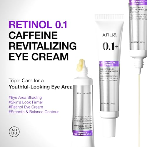 Anua Retinol 0.1 Caffeine Revitalizing Eye Cream, 1.05 fl oz - Product Imagery
