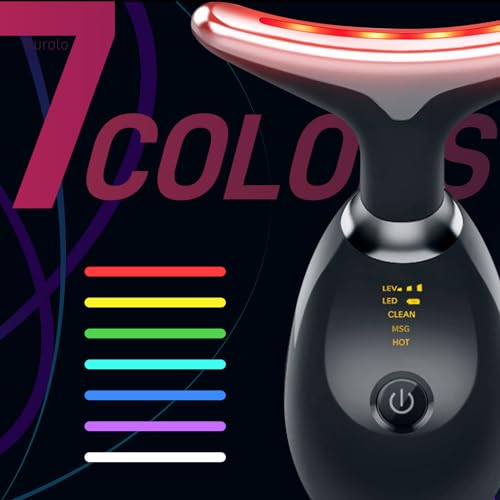 Face Massager with Led Light: 7-Color Facial Device - Neck - Product Imagery