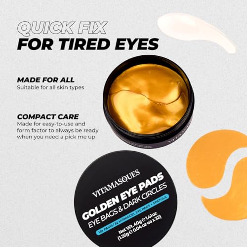 Vitamasques Golden Hydrogel Eye Pads For Puffy Eyes & Dark - Product Imagery