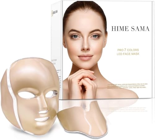 HIME SAMA LED Face Mask – 7 Color Light Mask for Face and Neck, - Product Imagery