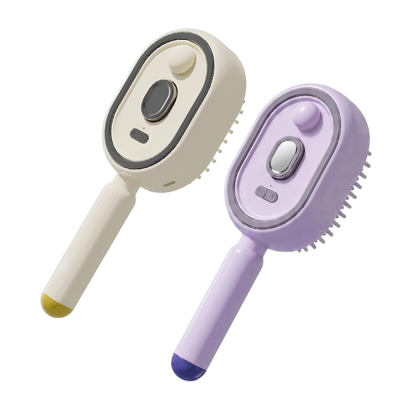 SakerPlus Electric Spray Air Cushion Massage Comb, Fine Mist Hair Brush with 10ml Reservoir, 650nm Red Light, Retractabl