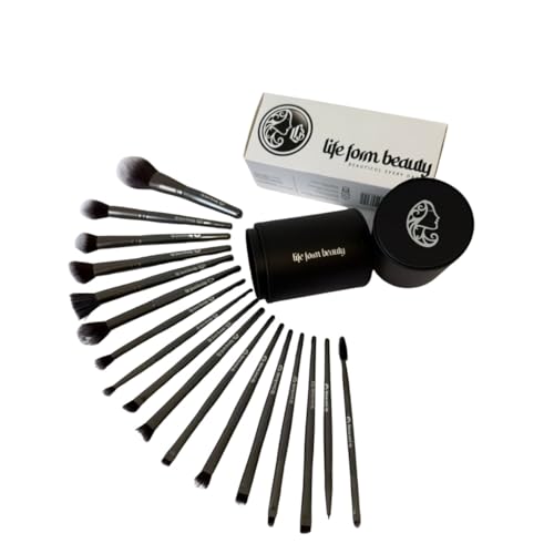 Life Form Beauty Professional Makeup Brushes Kit – Grey, Synthetic